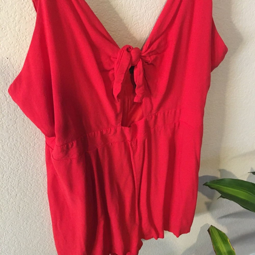 Red flirty Romper